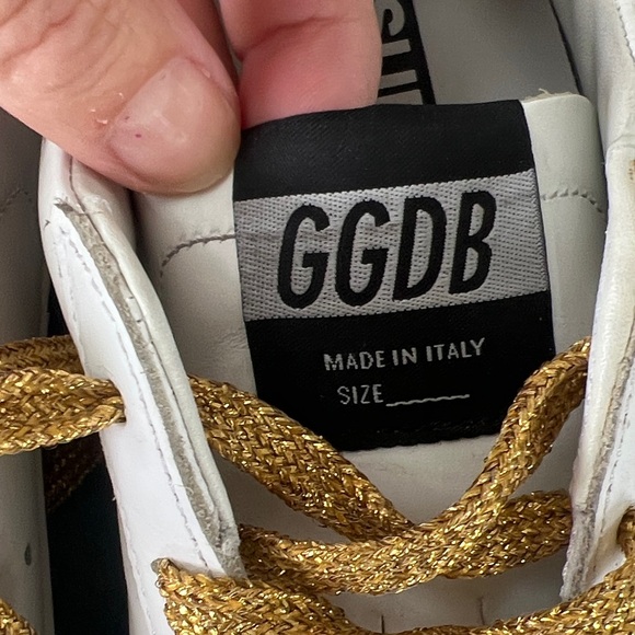 Golden Goose White and Pink Sneakers with Gold Laces size 37 - Picture 3 of 11